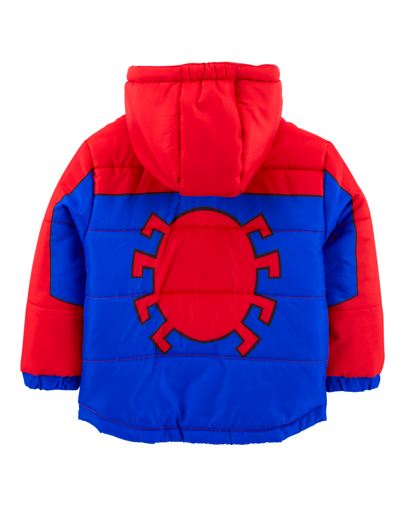 Red and blue puffer jacket top