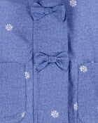 Baby Girl Daisy-Print Chambray Jacket - Blue, image 3 of 3 slides