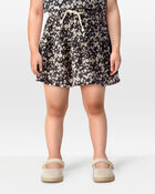 Toddler Floral Linen Look-Alike Drawstring Skirt, image 2 of 5 slides