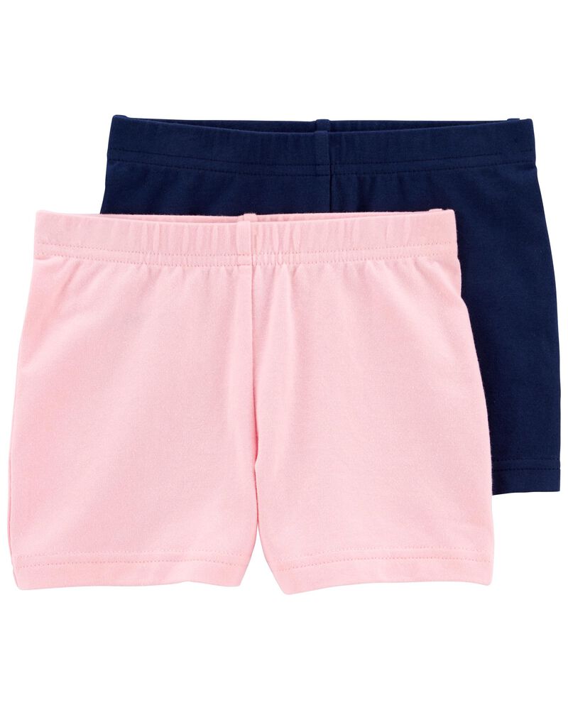 Toddler 2-Pack Pink/Navy Bike Shorts, image 1 of 1 slides