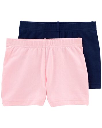 Toddler 2-Pack Pink/Navy Bike Shorts, 