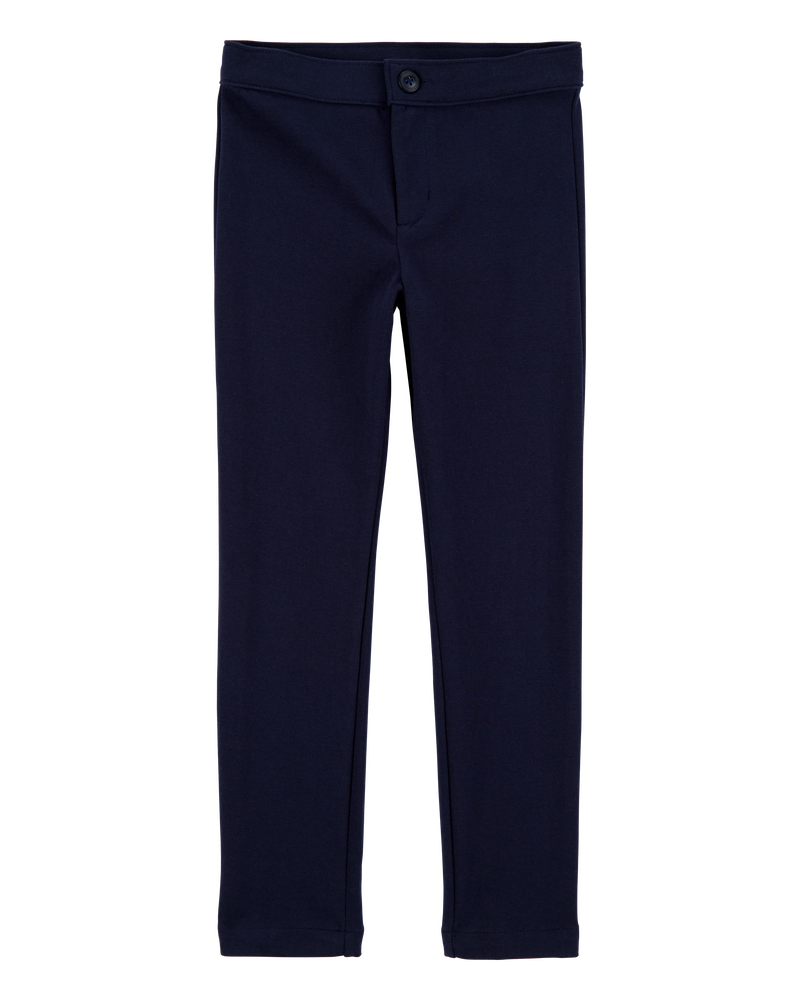 Kid 2-Pack Ponte Knit Uniform Pants - Navy, image 2 of 4 slides