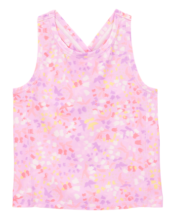 Girls Floral Active Racerback Tank - Pink, 