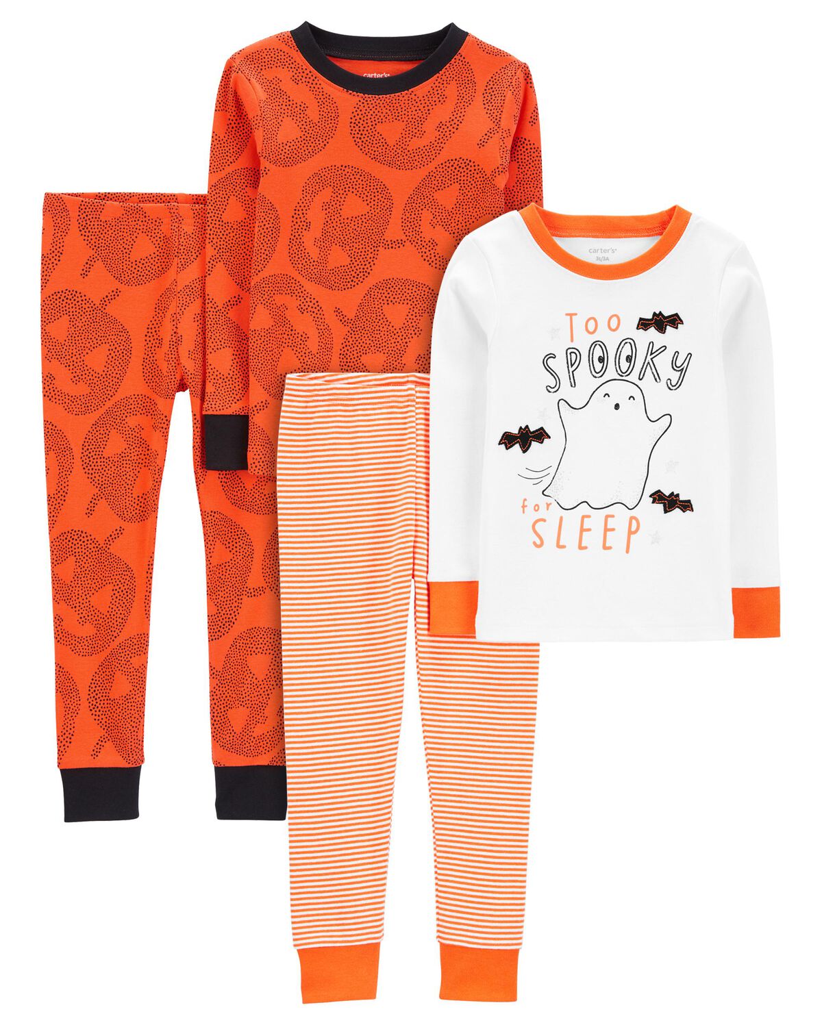Orange Baby 4Piece 100 Snug Fit Cotton Pajamas