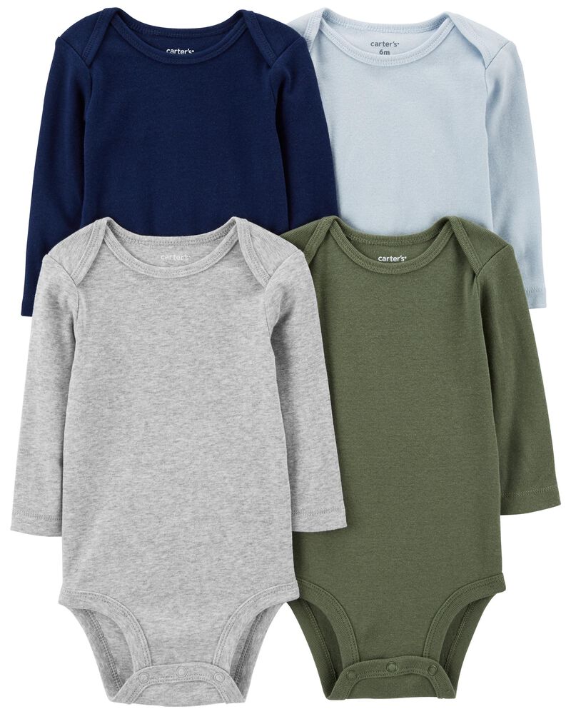 Baby 4-Pack Long-Sleeve Bodysuits, image 1 of 7 slides