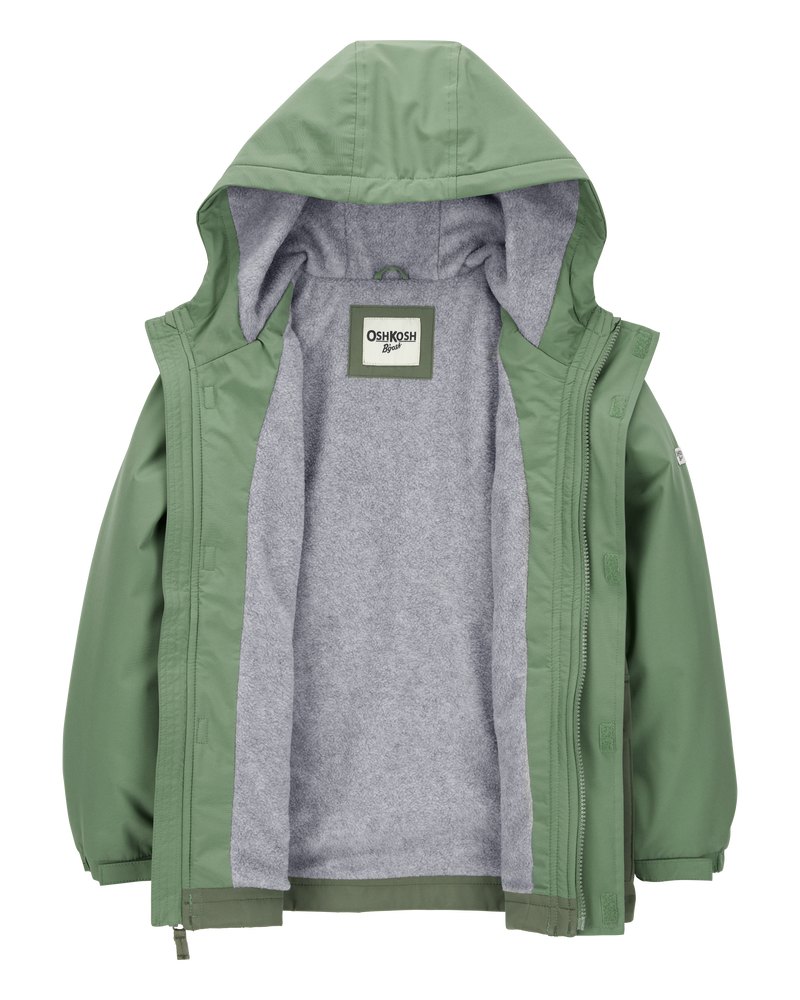 Boys Midweight Color Block Jacket - Green, image 2 of 3 slides