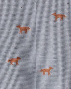 Toddler Organic Cotton Waffle Knit Set in Shadow Fox Print, image 4 of 6 slides