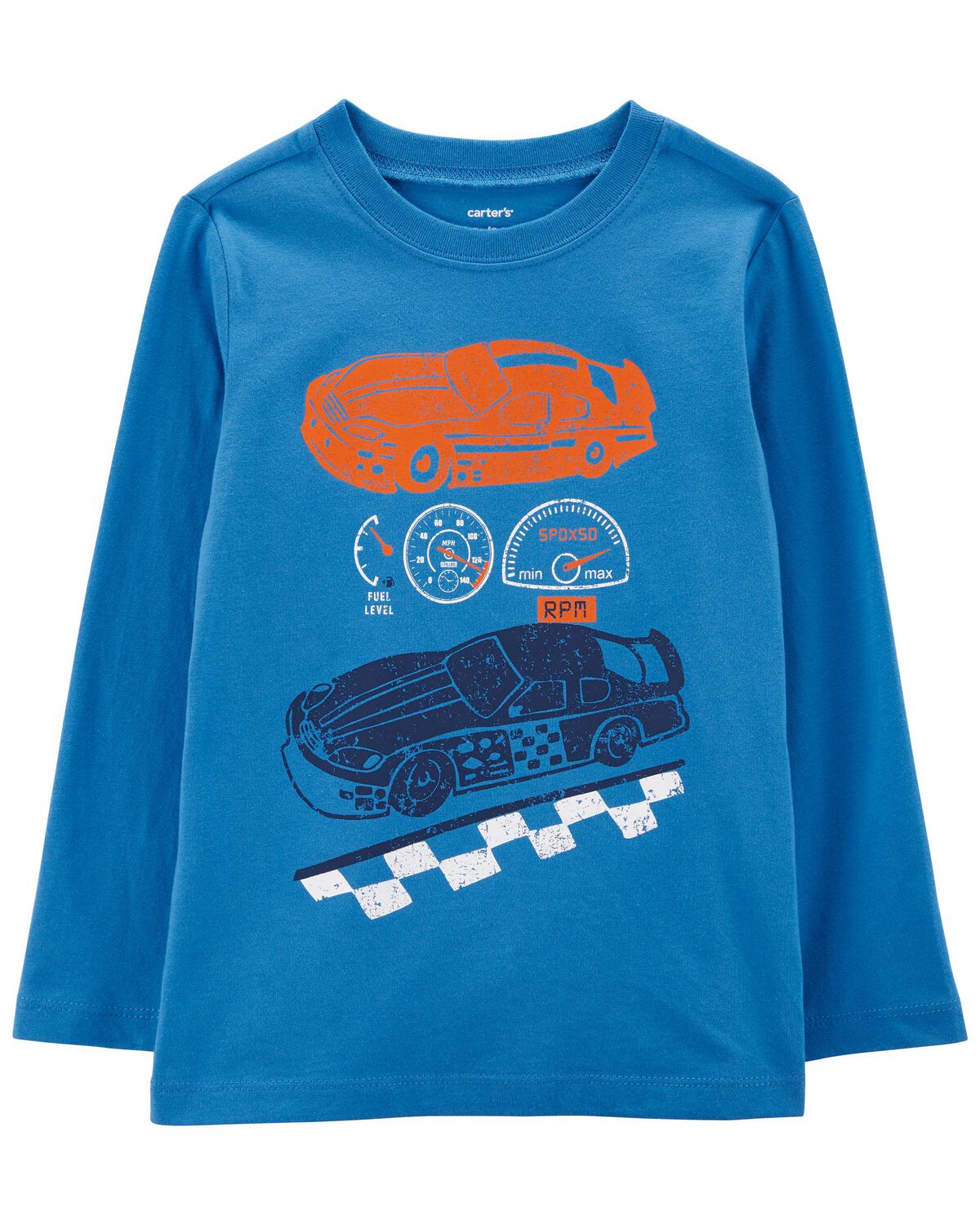 Blue Toddler Race Car Jersey Tee