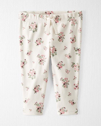 Baby Organic Cotton Rib Drawstring Leggings, 
