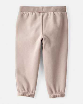 Baby Girl Cotton Joggers - Brown, 