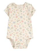 Baby Floral Short-Sleeve Bodysuit - Ivory, image 1 of 3 slides