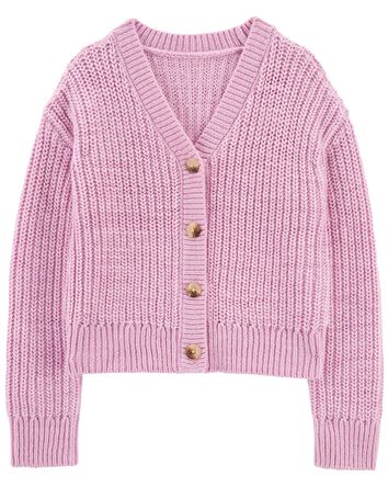 Kid Button-Front Cardigan Sweater, 