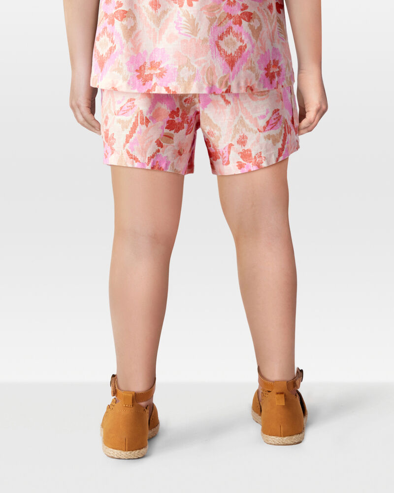 Toddler Floral Print Drawstring Shorts - Pink, image 3 of 7 slides