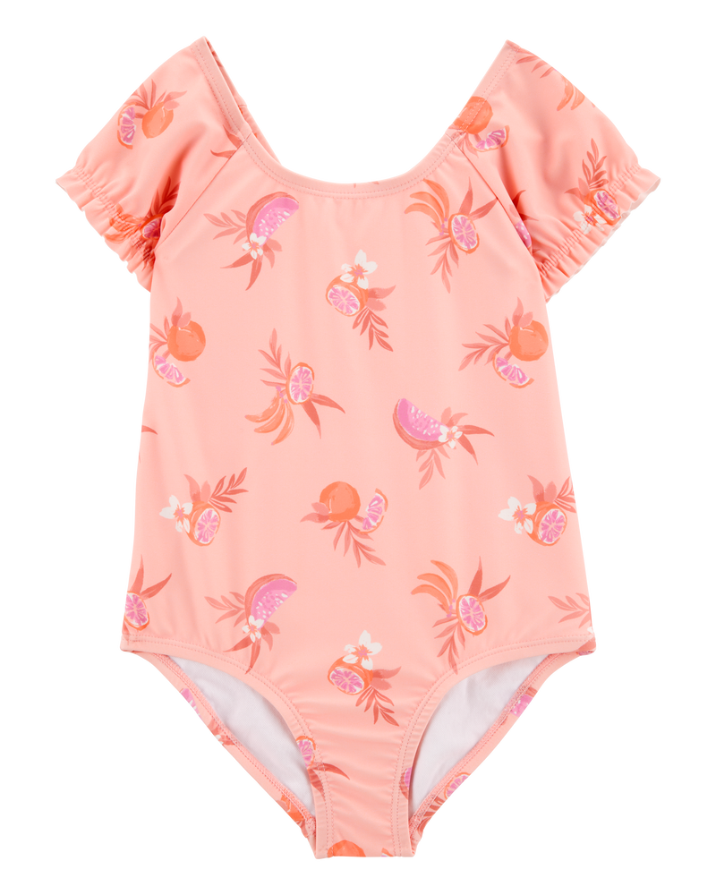 Toddler 1-Piece Fruit Swimsuit - Coral, image 1 of 4 slides