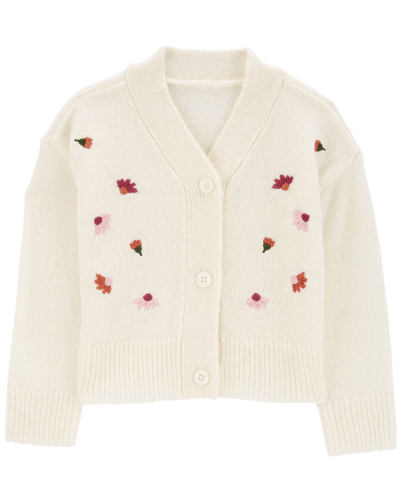 Baby Floral Sweater Knit Cardigan, image 1 of 3 slides