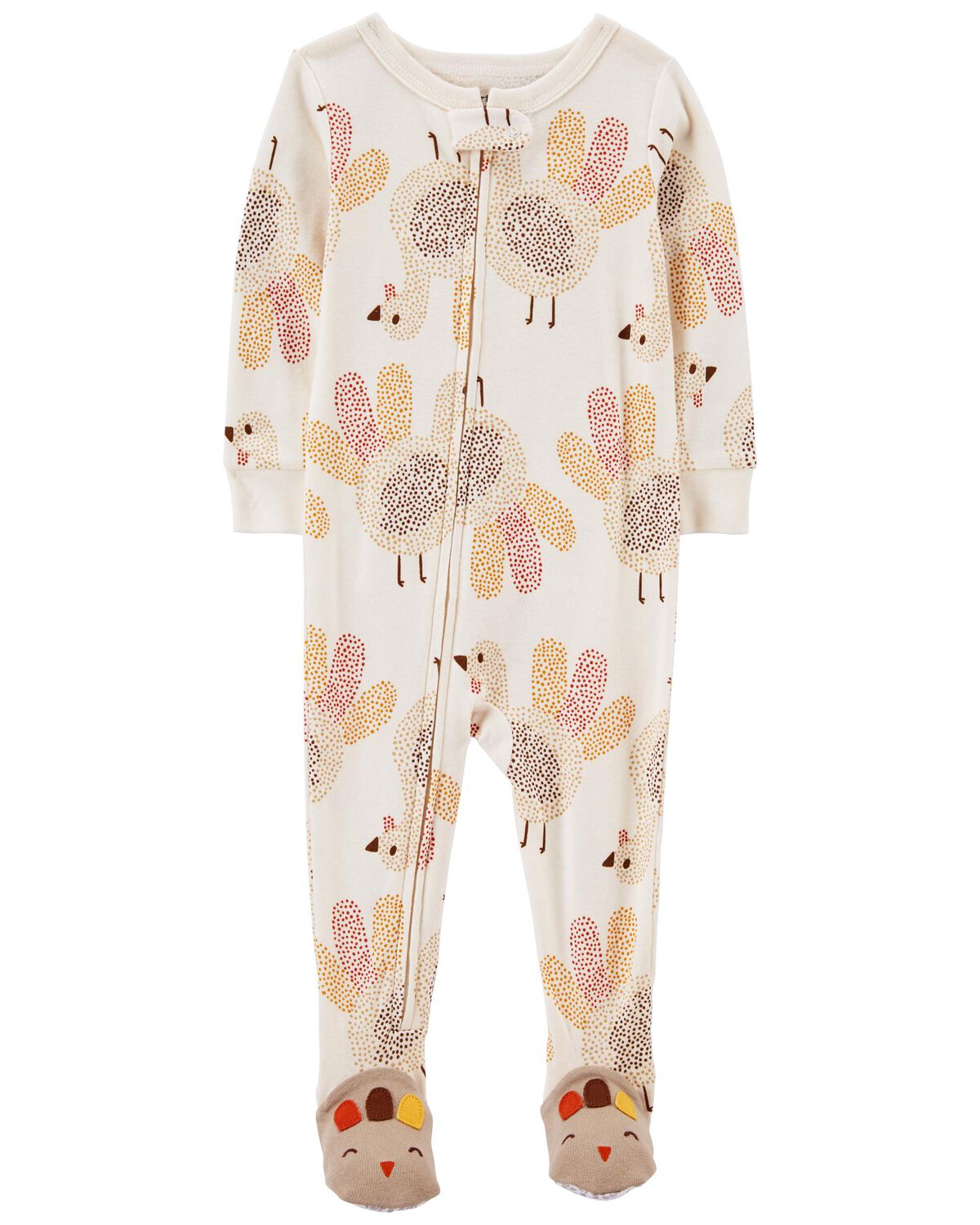 Ivory Baby 1Piece Thanksgiving 100 Snug Fit Footie Pajamas