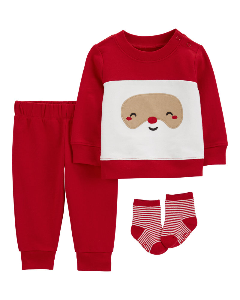 Baby 3-Piece Santa Claus Outfit Set, image 1 of 3 slides
