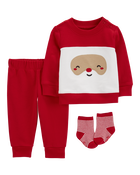 Baby 3-Piece Santa Claus Outfit Set, image 1 of 3 slides