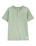 Kid Pocket Henley Tee - Green, image 1 of 3 slides