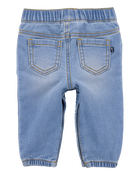 Baby Pull-On Jeans With Snap Leg Closures - Blue, image 3 of 5 slides