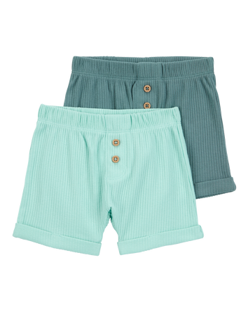 Baby 2-Pack Pull-On Shorts - Blue, 