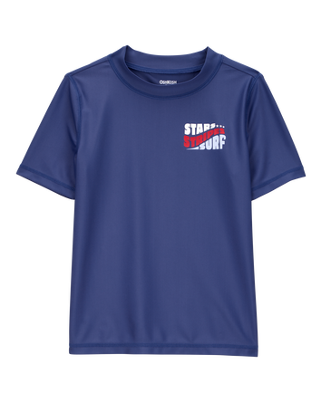 Boys Fourth of July Short Sleeve Rashguard - Navy, 