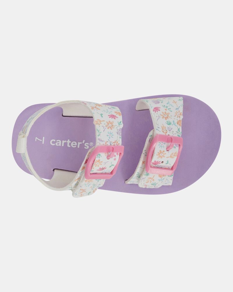Toddler Casual Floral Sandals - Pink/White, image 4 of 7 slides