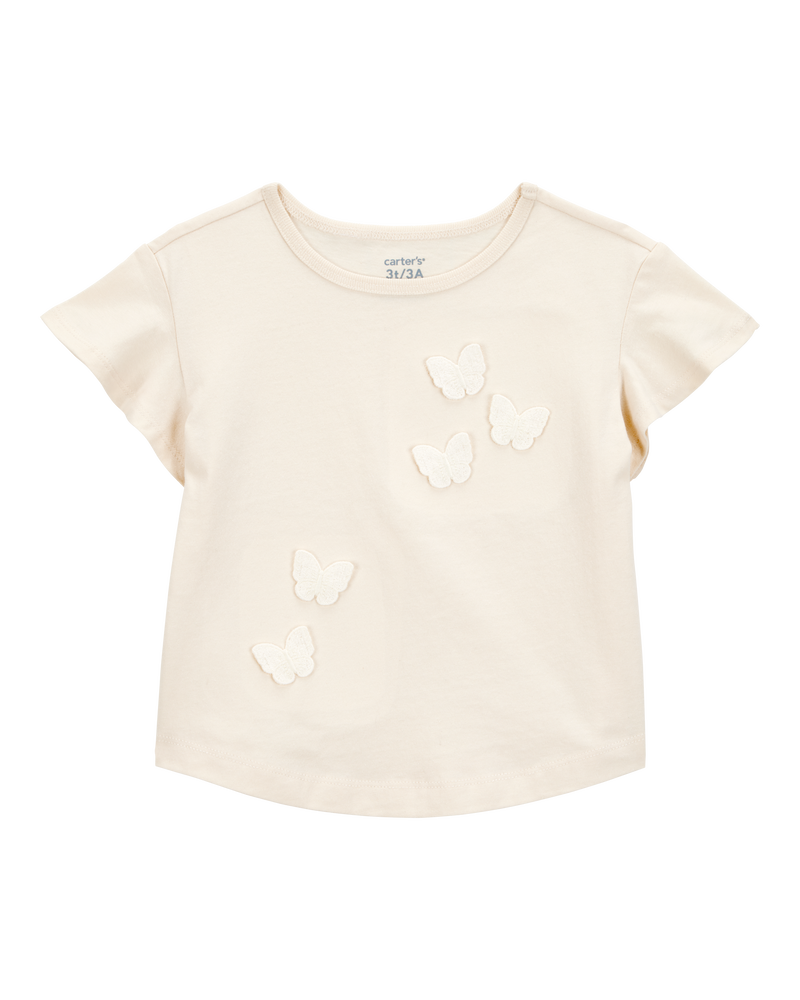 Baby Butterfly Short-Sleeve Top - Ivory, image 1 of 3 slides