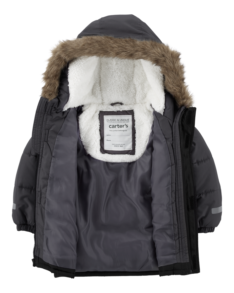 Toddler 2-Piece Faux Fur Hooded Snowsuit Set, image 3 of 4 slides