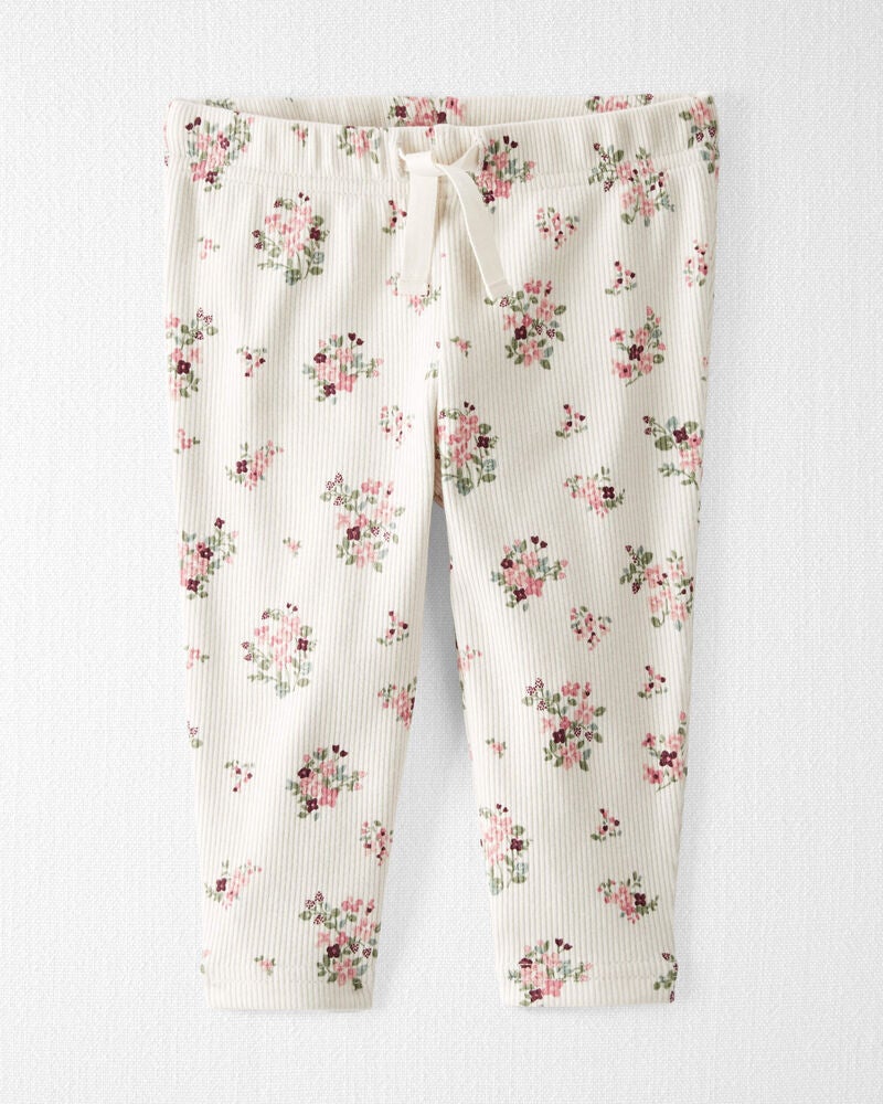 Baby Organic Cotton Rib Drawstring Leggings, image 1 of 4 slides
