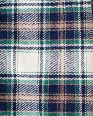 Baby Boy Plaid Button-Down Shirt - Cream/Navy, 