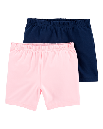 Kid 2-Pack Navy/Pink Bike Shorts, 