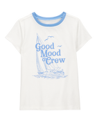 Kid Good Mood Crew Short-Sleeve Graphic Tee - White, image 1 of 3 slides