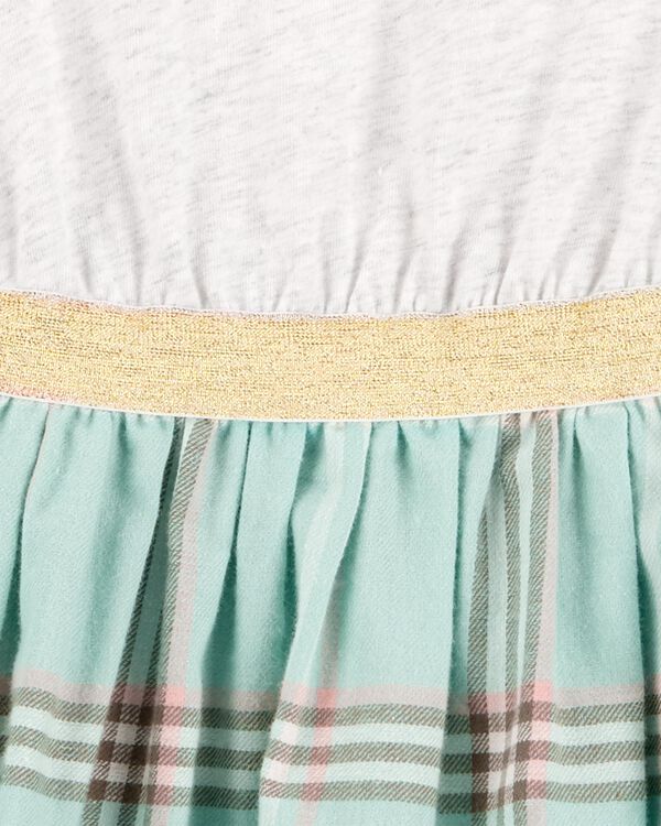 Green Toddler Jersey Plaid Dress