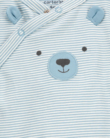 Bear Snap-Up Cotton Sleep & Play Pajamas, 