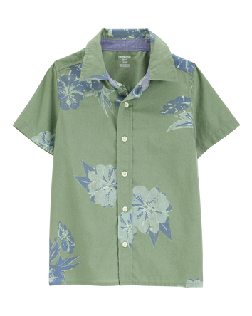 Boys Short-Sleeve Floral Button-Front Shirt, 