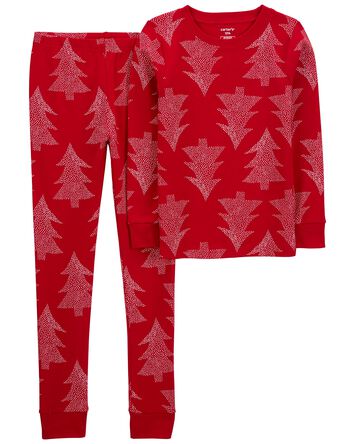 Kid 2-Piece Christmas Tree 100% Snug Fit Cotton Pajamas, 