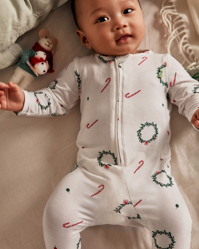 Baby Christmas Zip-Up PurelySoft Sleep & Play Pajamas, image 3 of 7 slides