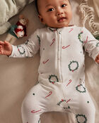 Baby Christmas Zip-Up PurelySoft Sleep & Play Pajamas, image 3 of 7 slides