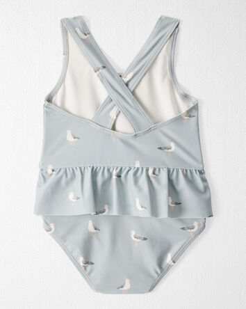 Baby Recycled Seagull-Print Ruffle Swimsuit, 