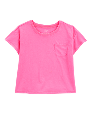 Kid Solid Short-Sleeve Fashion Top - Pink, 