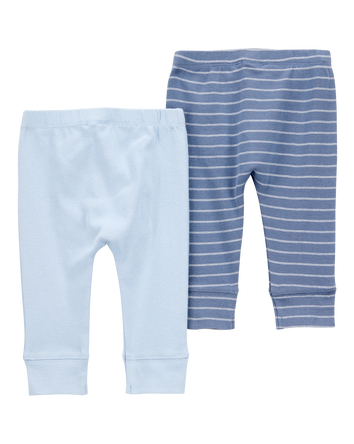 Baby 2-Pack Pull-On Cotton Pants, 