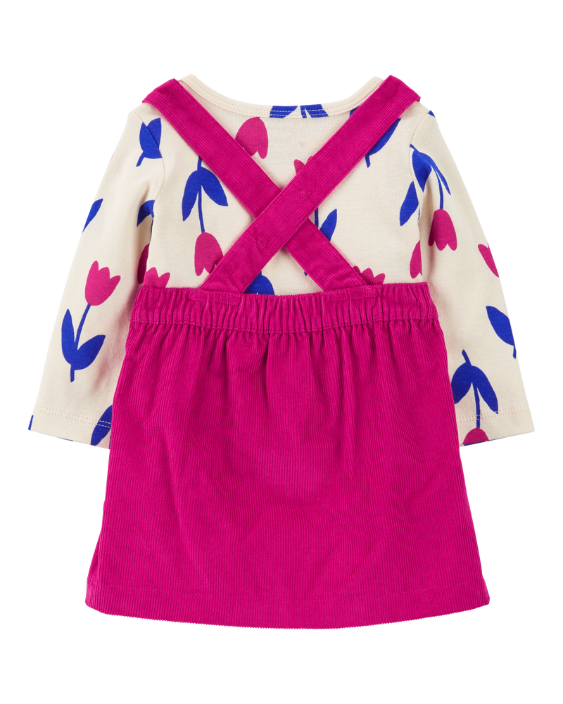 Baby 3-Piece Tulip Tee & Corduroy Jumper Set, image 2 of 5 slides