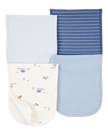 Baby 4-Pack Burp Cloths - Blue, 