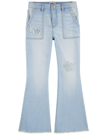 Kid Patch Floral Iconic Denim Flare Jeans, 