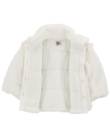 Crochet Sherpa Jacket - Cream, 