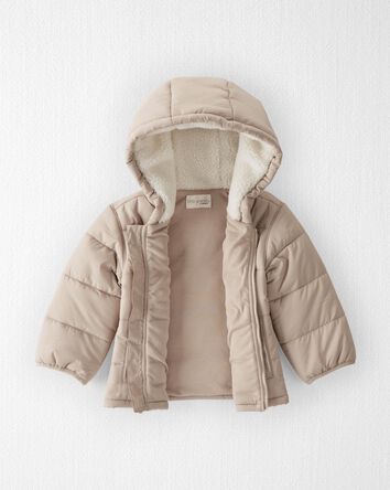 Baby Recycled Puffer Jacket in Tan, 
