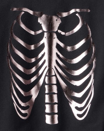 Kid Metallic Skeleton Long-Sleeve Graphic Tee - Black, 