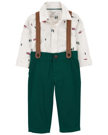 Baby 3-Piece Christmas Tree Bodysuit & Pants Set, 