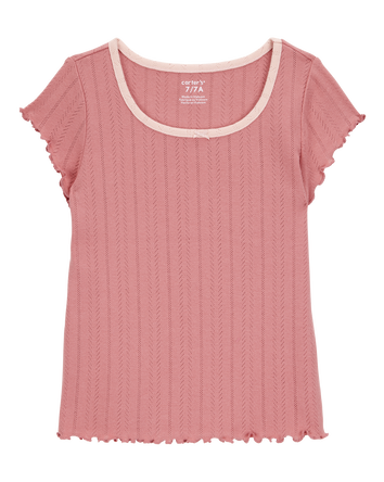Kid Pointelle Baby Tee - Pink, 